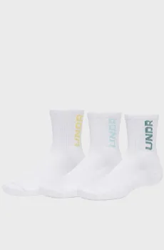 Белые носки (3 пары) UA 3-Maker 3pk Mid-Crew-WHT Белый 42-47.5 Under Armour 1373084-106