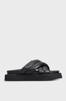 Женские черные кожаные слайдеры Betsy Черный 36 PRPY PRSLT5004W