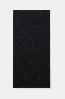 Бавовняний рушник із рослинним візерунком - чорний
