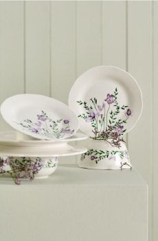 Керамічні тарілки з квітковим візерунком, набір з 2 штук - різнобарвний