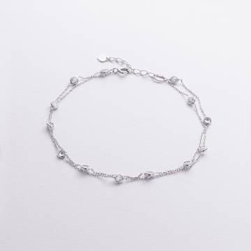 Серебряный браслет с фианитами на ногу 905-01593 Серебряный браслет с фианитами на ногу 905-01593