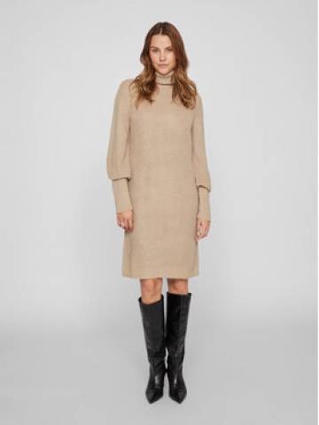 Vila Трикотажна сукня 14090819 Бежевий Regular Fit Vila Трикотажна сукня 14090819 Бежевий Regular Fit