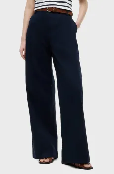 Женские темно-синие брюки CHINO DRESSING WIDE LEG Синий L Tommy Hilfiger WW0WW50135