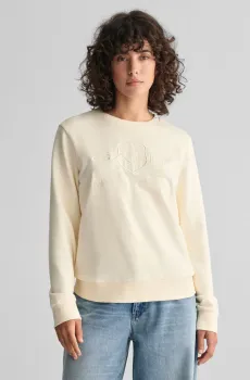 Женский белый свитшот REG TONAL SHIELD C-NECK Белый XS Gant 4200663