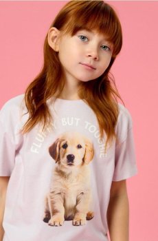 Бавовняна футболка з принтом - Фіолетовий