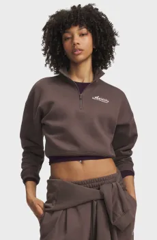 Женская темно-коричневая спортивная кофта RIVAL FLEECE VARSITY HZ Коричневый S Under Armour 6016557-200