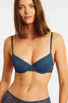 Женский синий бюстгальтер с тонкой чашкой SUBLIME Синий 75C Etam 6524824