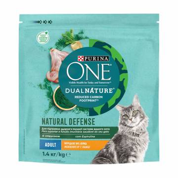 Сухой корм для взрослых кошек Purina One Adult Dual Nature Spirulina с курицей, 1,4 кг Сухой корм для взрослых кошек Purina One Adult Dual Nature Spirulina с курицей, 1,4 кг
