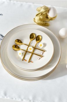 Набір ложечок із підвісками у формі зайчиків і морквин 4 pack - золотий