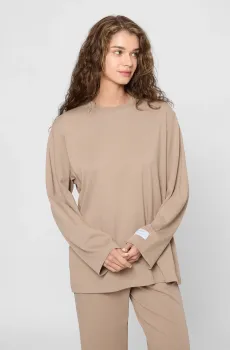 Женский бежевый лонгслив Бежевый S PRPY PWHOLSGOK0004