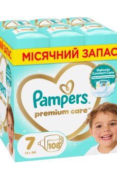 Подгузники Pampers Premium Care размер 7 (15+ кг), 108 шт