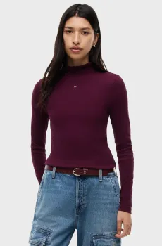 Женский бордовый лонгслив ESSENTIAL Бордовый M Tommy Jeans DW0DW19830