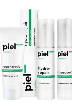 Комплекс для лица Piel Cosmetics Увлажнение и восстановление тусклой кожи (гель-маска, 75 мл + крем, 50 мл + сыворотка, 50 мл)