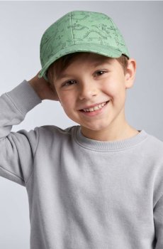 Бавовняна кепка з козирком з мотивом динозаврів - зелений