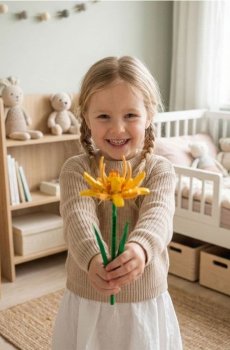 Набір будівельних блоків квітка - жовтий