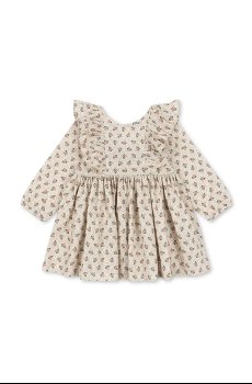 Хлопковое детское платье Konges Sløjd CIANNA LS BOW DRESS GOTS