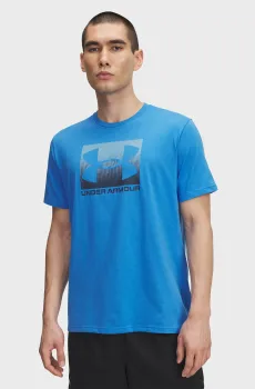 Мужская синяя футболка UA M BOXED SPORTS UPDATED SS Синий L Under Armour 1386793-402