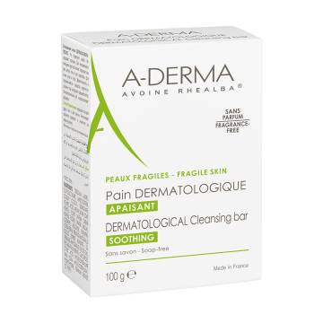Дерматологическое мыло A-Derma Dermatological Cleansing Bar Soothing с экстрактом овса Реальба, для раздраженной кожи, 100 г Дерматологическое мыло A-Derma Dermatological Cleansing Bar Soothing с экстрактом овса Реальба, для раздраженной кожи, 100 г