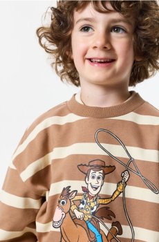 Бавовняний світшот crewneck з принтом Toy Story - кавовий
