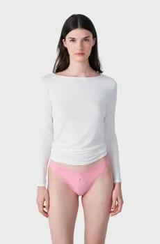 Женские розовые трусики-танга с высокой посадкой POWER Розовый S Etam 6524425