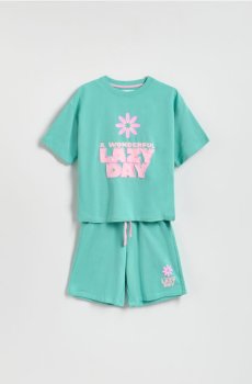 Reserved - Бавовняний комплект із принтом - світло-бірюзовий - 245HN-60X