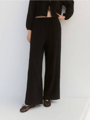 Reserved - LADIES` TROUSERS - чорний - YH525-99X Reserved - LADIES` TROUSERS - чорний - YH525-99X