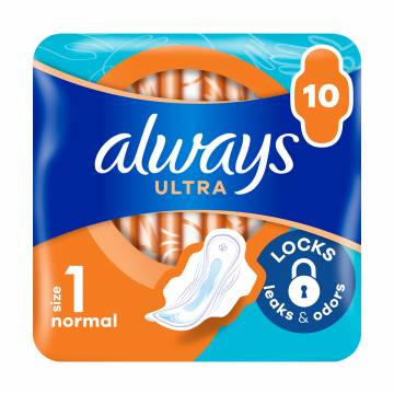 Гигиенические прокладки для критических дней Always Ultra Normal, размер 1, 10 шт Гигиенические прокладки для критических дней Always Ultra Normal, размер 1, 10 шт