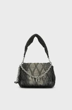 Женская черная джинсовая сумка CHARM-D Черный ONESIZE Diesel X09596 P6330