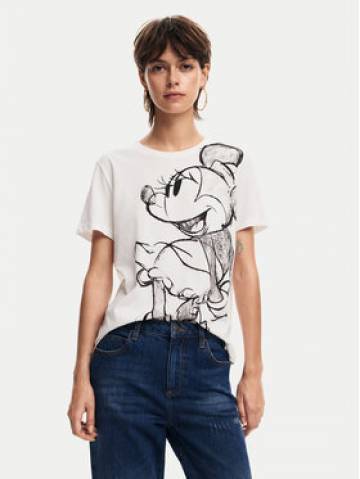 Desigual Футболка Mickey Drawing 24WWTKA1 Écru Regular Fit Desigual Футболка Mickey Drawing 24WWTKA1 Écru Regular Fit
