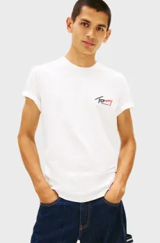 Мужская белая футболка SIGN CHEST Белый M Tommy Jeans DM0DM22538