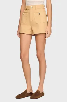 Женские бежевые джинсовые шорты Бежевый 38 Sandro SFPSH00592_Beige