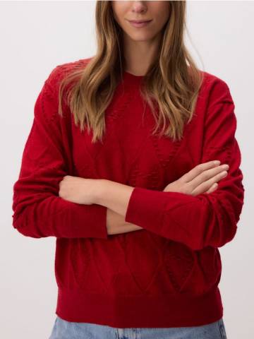 Reserved - LADIES` SWEATER - червоний - 064JJ-33X Reserved - LADIES` SWEATER - червоний - 064JJ-33X