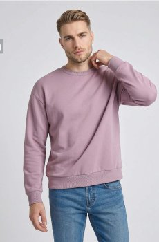 Кофта crewneck comfort fit з домішкою бавовни - пастельний рожевий