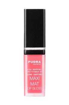 Матовый блеск для губ Pudra Cosmetics Maxi Matt Long Lasting Lip Gloss с протеинами шелка та провитамином B5, 11, 7 мл