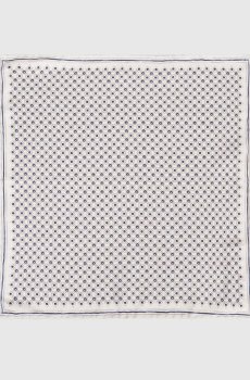 Серый двухсторонний платок-паше из шелка в принт