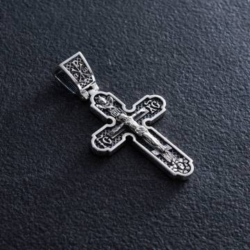 Серебряный крест "Распятие. Спаси и Сохрани" (на укр. языке) кду-13 Серебряный крест "Распятие. Спаси и Сохрани" (на укр. языке) кду-13