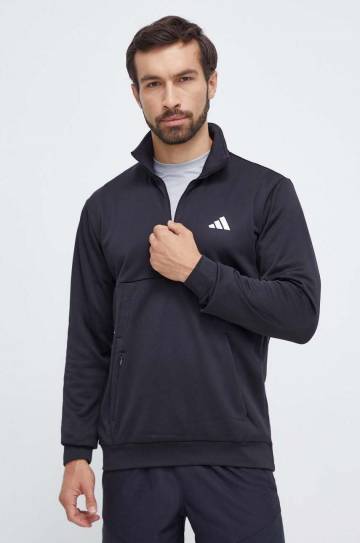 Кофта для тренинга adidas Performance цвет чёрный однотонная Кофта для тренинга adidas Performance цвет чёрный однотонная