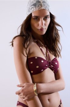 Reserved - Верх пляжного купальника - карміновий - 489JG-92P