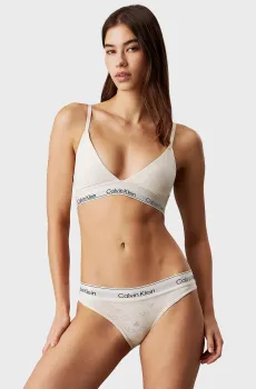 Женский белый бюстгальтер с узором LIGHTLY LINED TRIANGLE Белый L Calvin Klein 000QF7876E