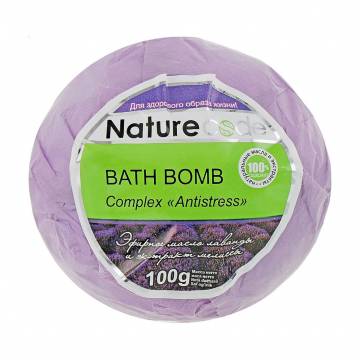 Бомбочка для ванн Nature Code Сomplex Сomplex Antistress фиолетовая, 100 г Бомбочка для ванн Nature Code Сomplex Сomplex Antistress фиолетовая, 100 г