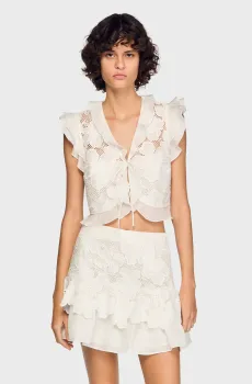 Женский белый топ Белый XS Sandro SFPTO00942_white