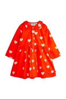 Хлопковое детское платье Mini Rodini Hearts