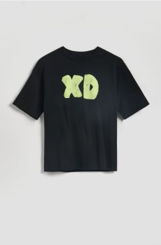 Reserved - Бавовняна футболка з принтом - чорний - 946HR-99X