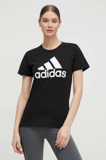 Хлопковая футболка adidas цвет чёрный Хлопковая футболка adidas цвет чёрный