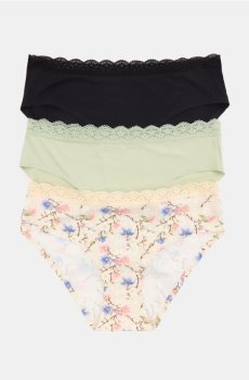 Трусики з мереживом набір 3 штуки - різнобарвний
