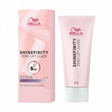 Полуперманентная краска для волос Wella Professionals Shinefinity Zero Lift Glaze 010/6 Lavander Flash, 60 мл Полуперманентная краска для волос Wella Professionals Shinefinity Zero Lift Glaze 010/6 Lavander Flash, 60 мл