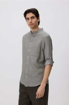 Reserved - Сорочка slim fit із високим вмістом бавовни - темно-сірий - 568HT-90M