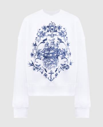 Белый свитшот с принтом