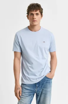 Мужская голубая футболка REG SHIELD Голубой L Gant 2003184