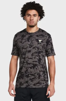 Мужская серая футболка с узором UA Pjt Rck Payof AOP Graphic Серый S Under Armour 1383194-176